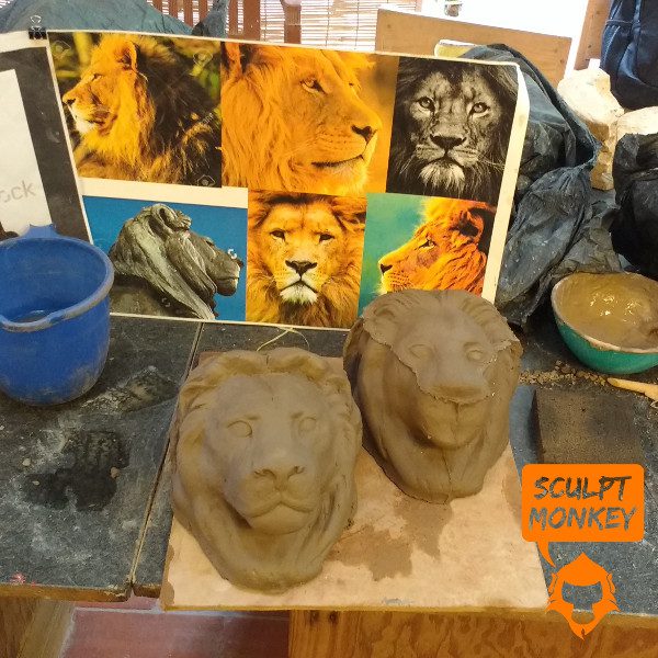 Stoneware Lions - Head Sculpt Stoneware Lions - Head Sculpt