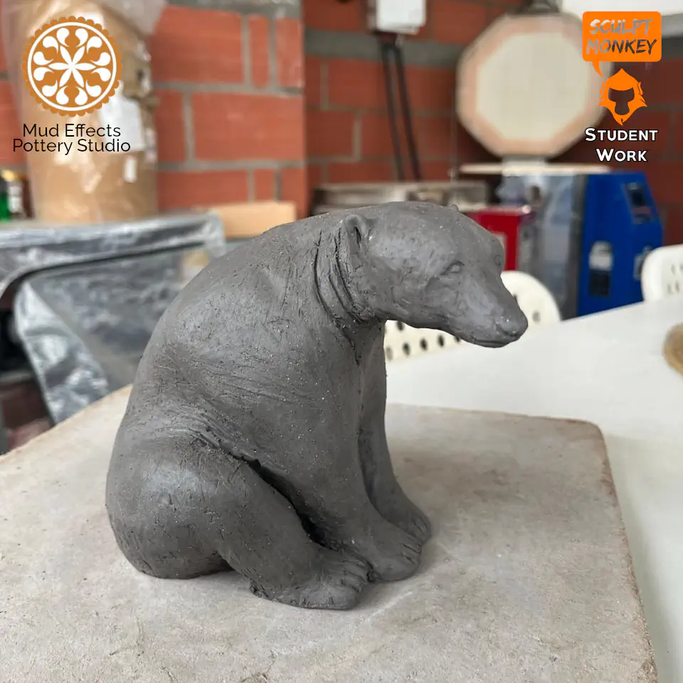 Richa Polar Bear Final sculpture Mud Effects